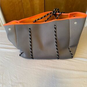 Stylish Gray and Orange Tote Bag
